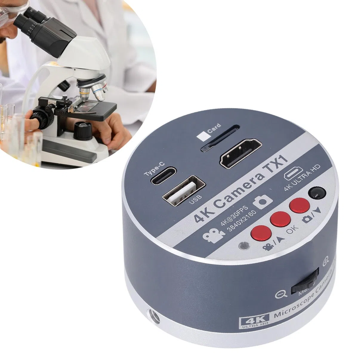Naroote Videocamera Fotografica, 1/1.8 - -sensor IMX678 Modulo Lente Microscopio per Osservazione dell'oggetto (Spina europea)