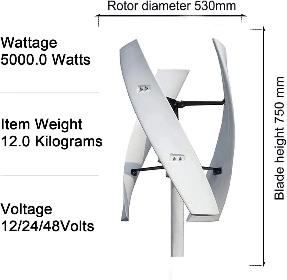 Kit Generatore Eolico Ad Asse Verticale Da 20000 W, Kit Di Energia Eolica Verticale 220 V con Regolatore E Inverter On-Grid per Uso Domestico