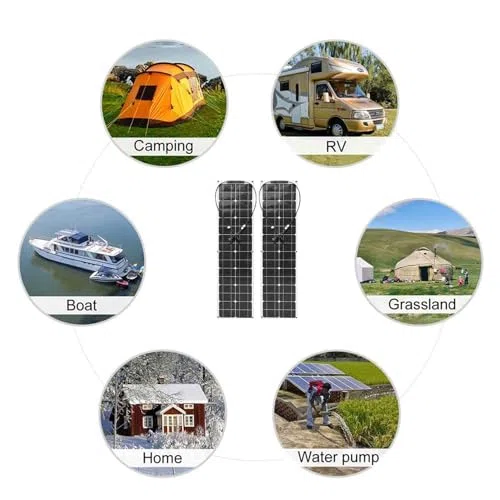 Kit pannelli solari monocristallini da 400 Watt, caricabatterie pieghevole off-grid per camper, tenda, barca, cabina e campeggio marino