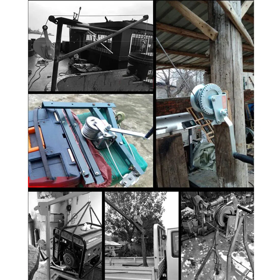 Paranco manuale a manovella da 544,3 kg, argano in acciaio pesante con cavo metallico da 30 m e gancio resistente per sollevare, caricare, tirare, strumento portatile per carichi pesanti
