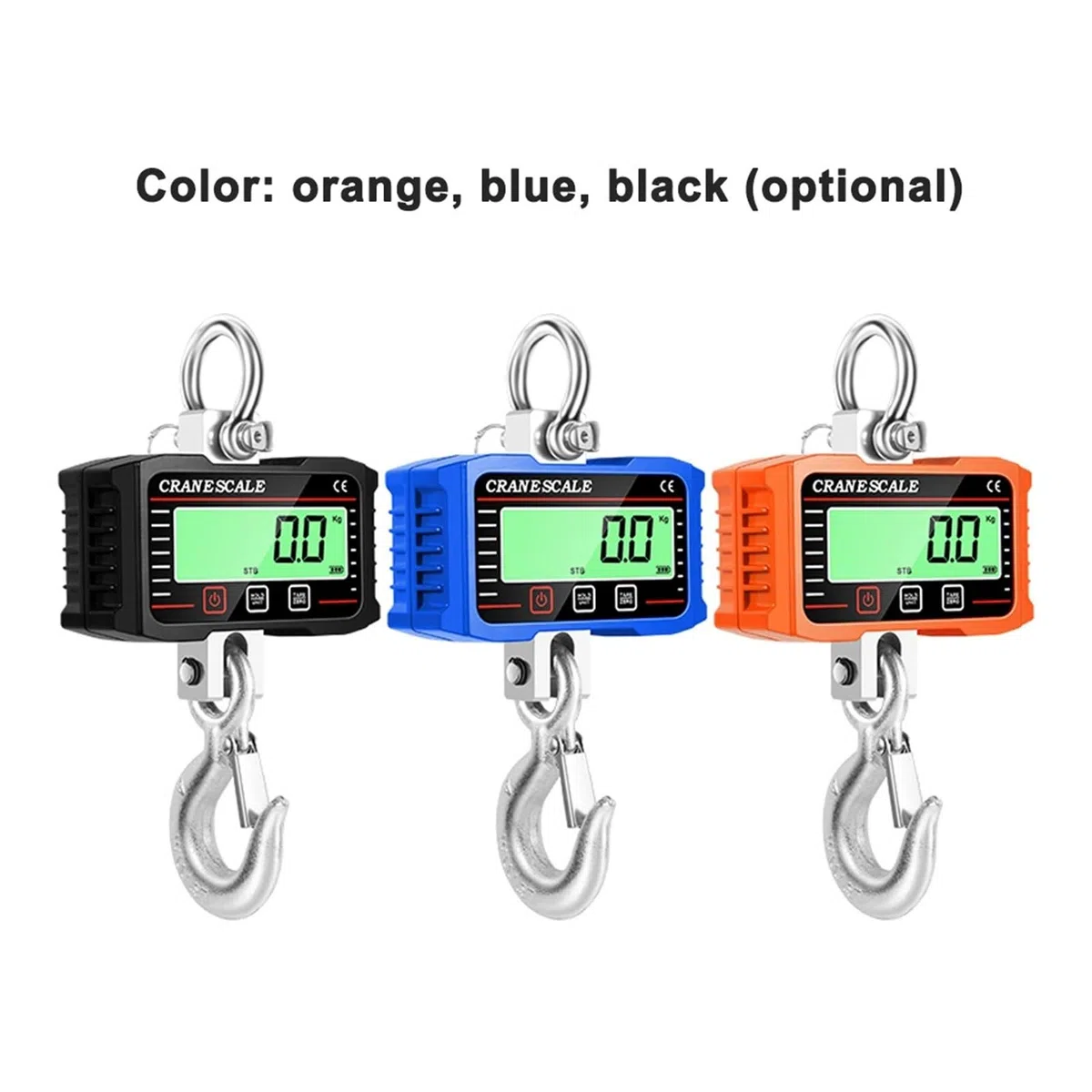 Display LCD digitale Bilancia da 2000 kg Misuratore di pesatura portatile for carichi pesanti con gru a gancio per Garage Farm(Blue)