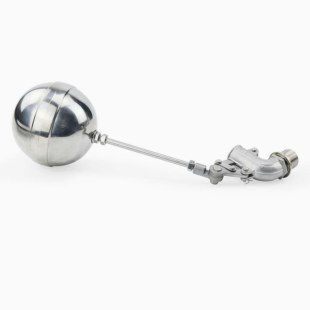 Valvola a galleggiante regolabile in acciaio inossidabile 304, controllo del flusso della valvola a sfera galleggiante a gomito for cisterna/serbatoio 'acqua di espansione, 1 pz(1-1/4inch)