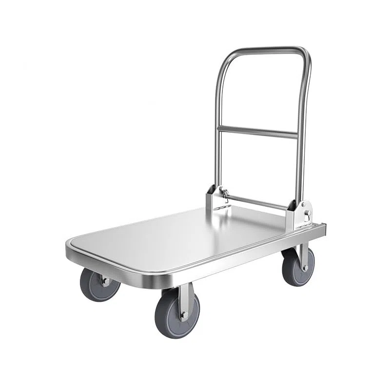 Carrello a Mano con Piattaforma in Acciaio Inossidabile, Carrello Pieghevole Industriale for Magazzino, Bagagli e trasloco Carrello Pieghevole per Magazzino