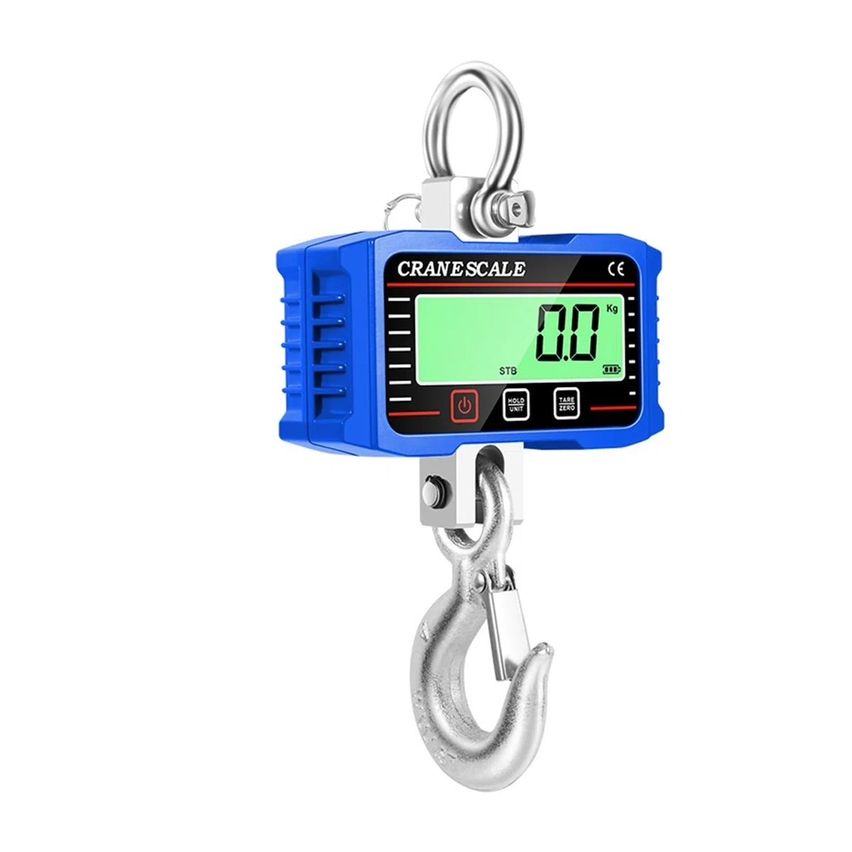 Display LCD digitale Bilancia da 2000 kg Misuratore di pesatura portatile for carichi pesanti con gru a gancio per Garage Farm(Blue)