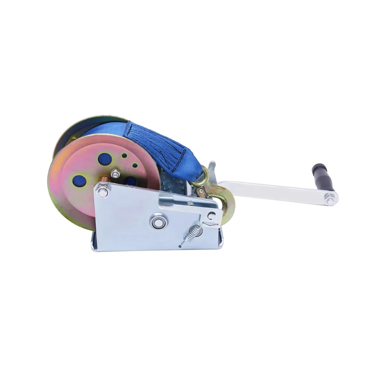 Verricello manuale resistente con cinghia in acciaio, ideale per veicoli e imbarcazioni, soluzione di sollevamento efficiente