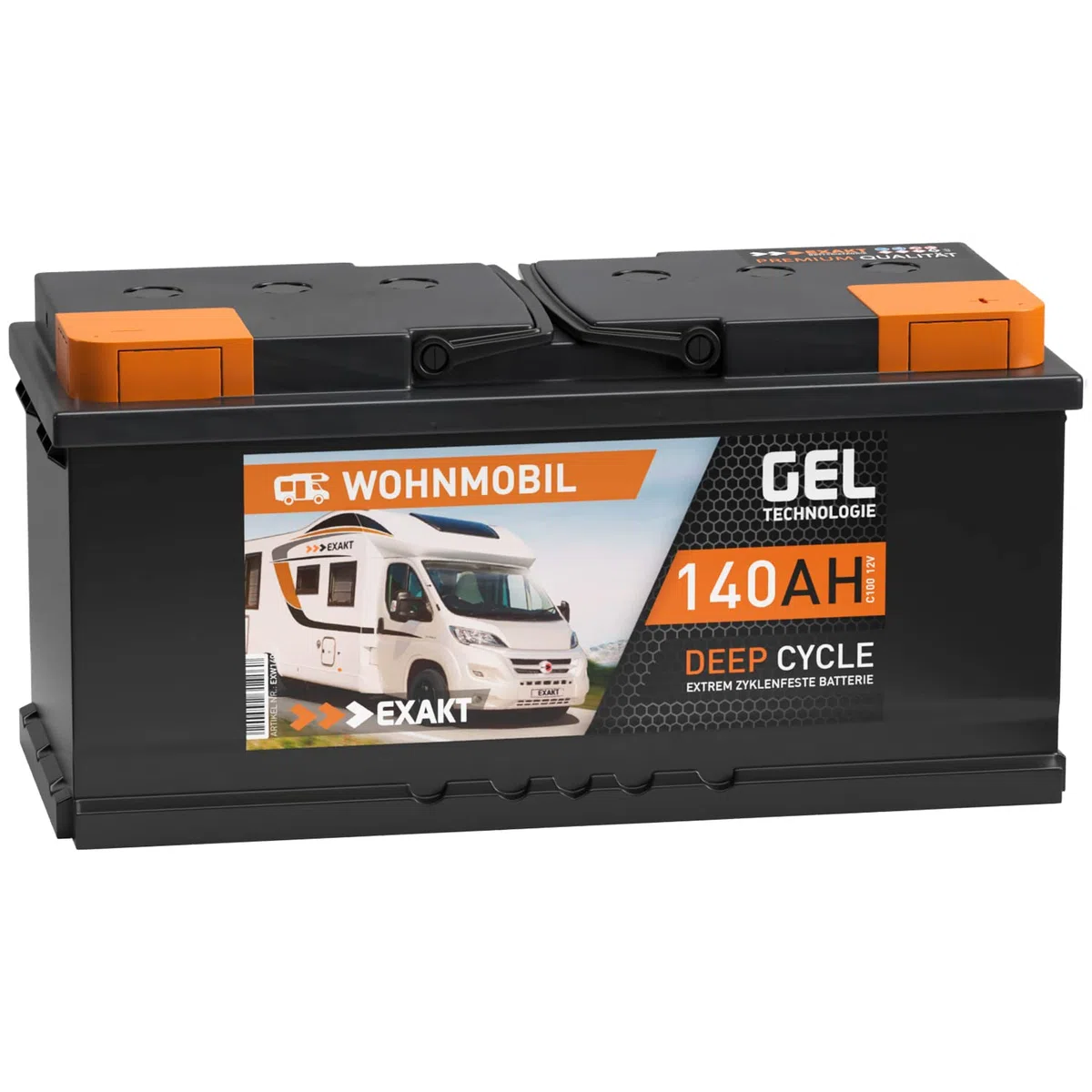 EXAKT batteria solare 12V 140Ah GEL caravan camper barca scarica lenta