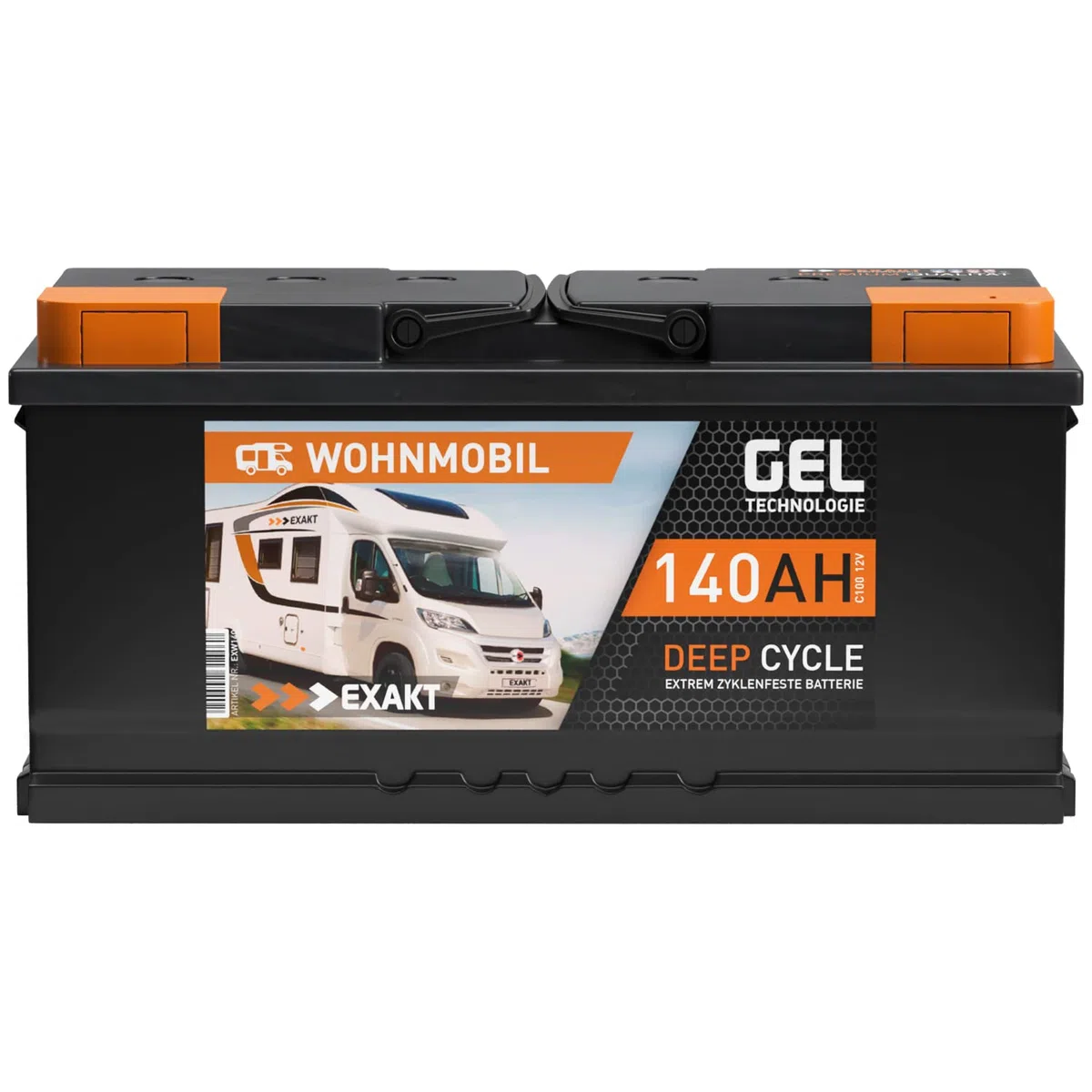 EXAKT batteria solare 12V 140Ah GEL caravan camper barca scarica lenta
