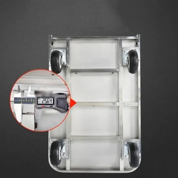 Carrello a Mano con Piattaforma in Acciaio Inossidabile, Carrello Pieghevole Industriale for Magazzino, Bagagli e trasloco Carrello Pieghevole per Magazzino
