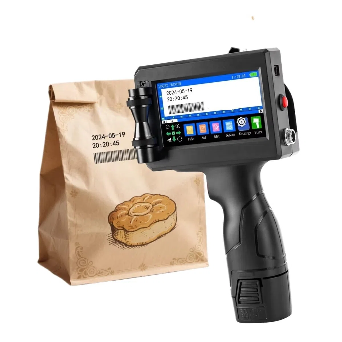 Stampante portatile 12.7mm/25.4mm Stampante a getto d'inchiostro portatile Numero di lotto Logo Data QR Codice a barre Immagine Etichetta Codifica macchina