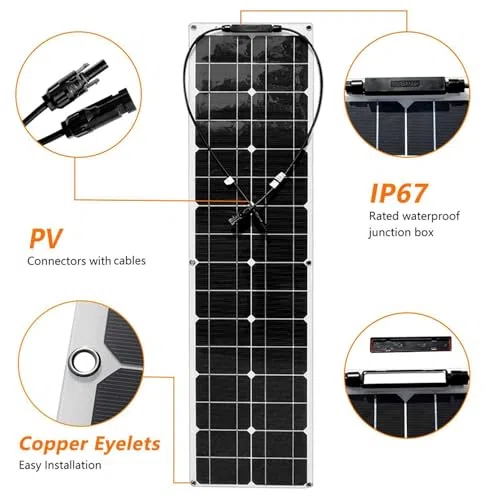 Kit pannelli solari monocristallini da 400 Watt, caricabatterie pieghevole off-grid per camper, tenda, barca, cabina e campeggio marino