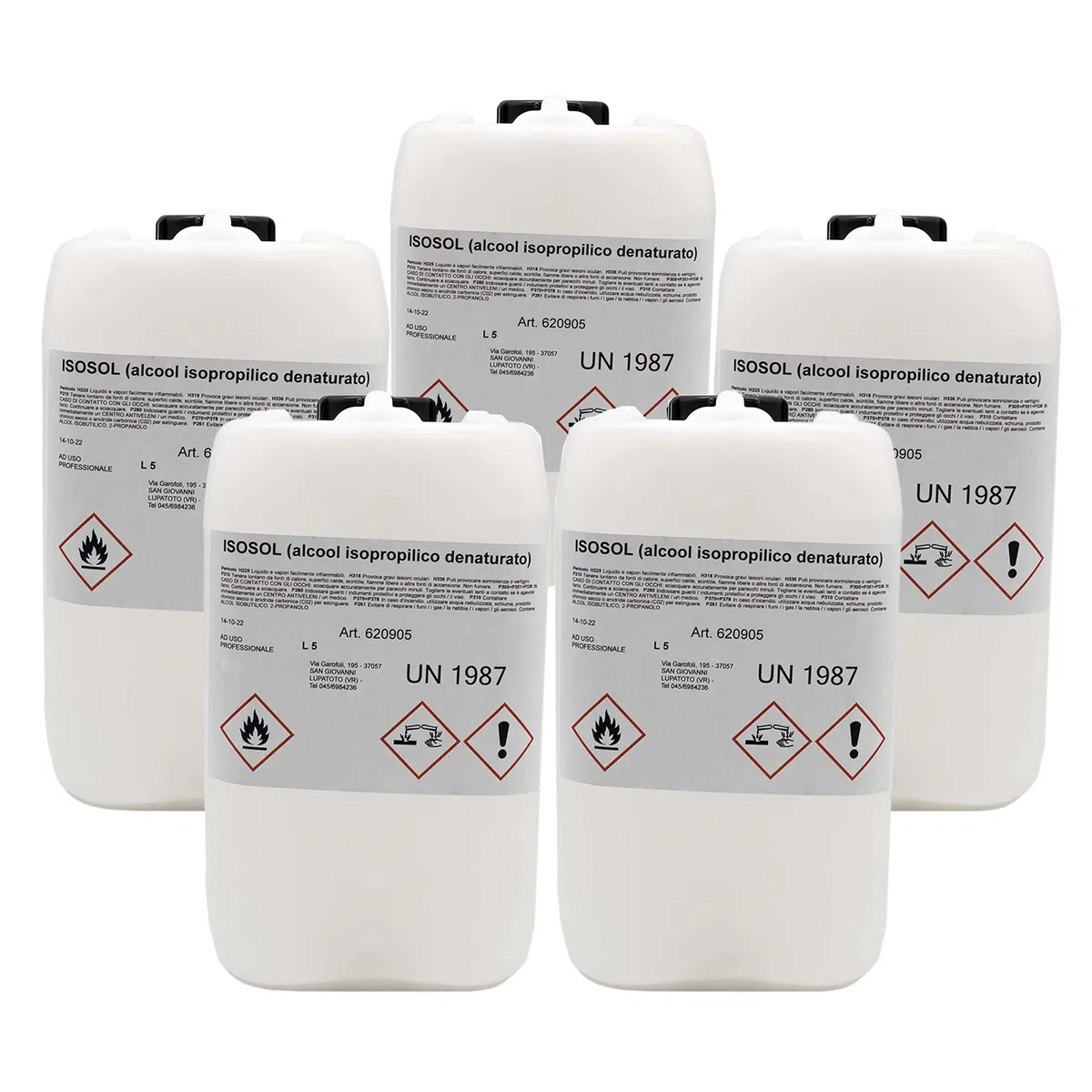 SIMPLETEK - 5x Alcool Isopropilico Isopropanolo 5L Litri Puro 97% | Pulizia Ultrasuoni e Rimozione Ossido | Confezione 5 Pezzi
