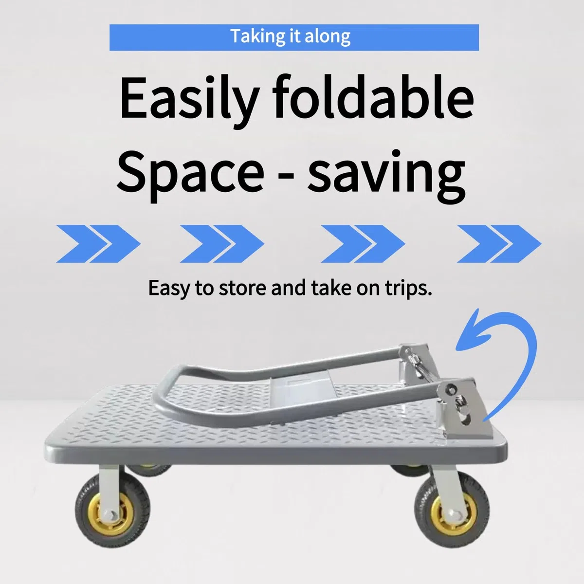 Carrello a Pianale Pieghevole con Ruote Silenziose, Carrello Manuale in Acciaio per Carichi Pesanti, Carrello con Risparmio Spazio, Facile Trasporto Mobili per Casa Garage(Size:73x48cm Max Load 230kg)