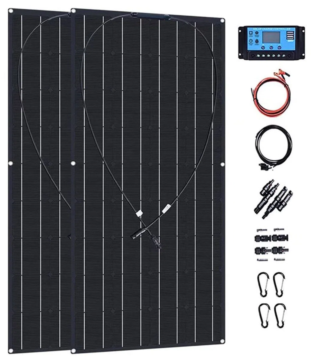 Pannello solare flessibile, caricatore ad alta efficienza per camper, barca, campeggio, furgoni, vita off-grid