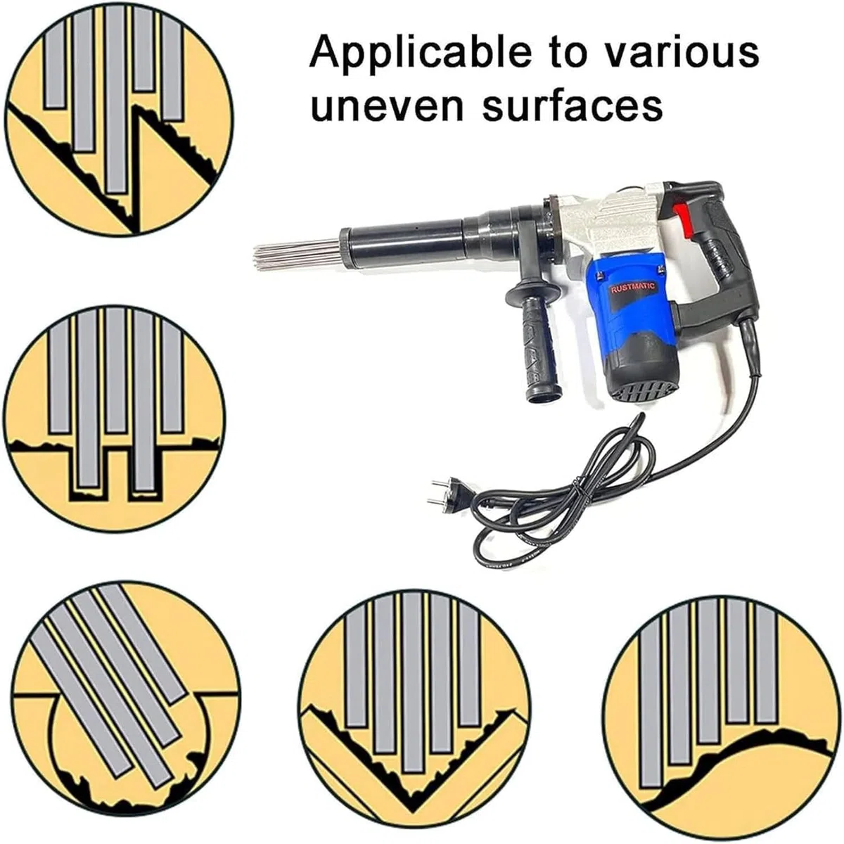 Pistola elettrica Manuale per la rimozione della ruggine ad ago, Macchina per la Pulizia della rimozione della ruggine ad ago, scrostatore Elettrico ad ago per la rimozione di ruggine 110v
