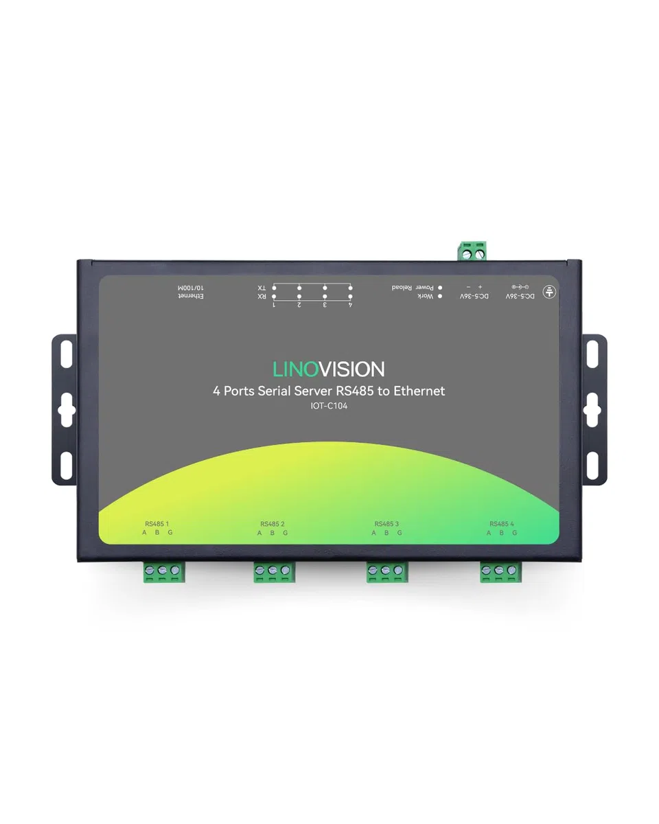 LINOVISION Convertitore RS485 a Ethernet a 4 porte, RS485 Ethernet Modbus Gateway, conversione Modbus RTU/TCP, Edge Computing, server seriale a 4 porte, convertitore RS485 a TCP/IP, processore