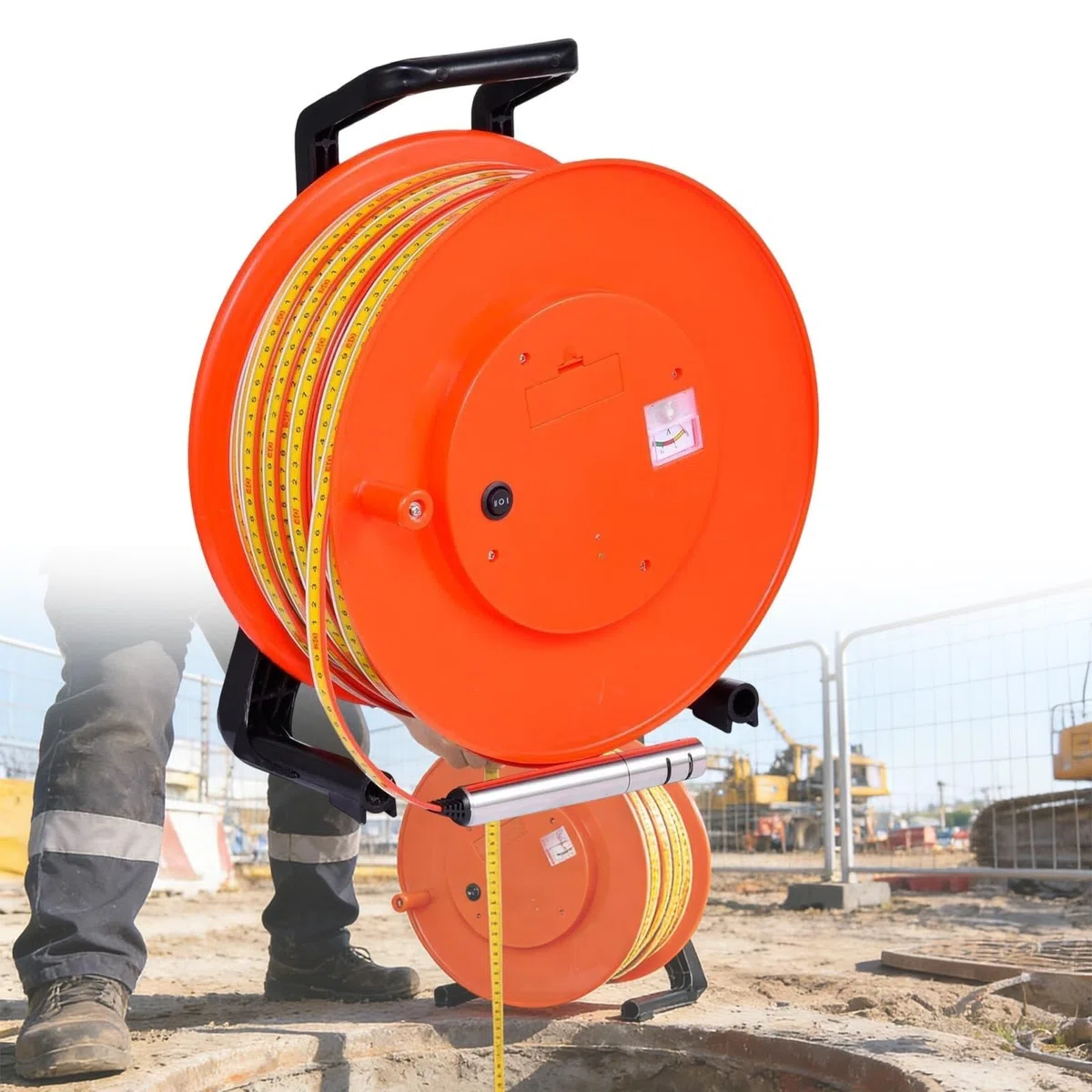 Misuratore di livello dell'acqua elettronico portatile, misuratore di profondità con nastro in acciaio, per misurare il livello delle acque sotterranee 10 m-300 m