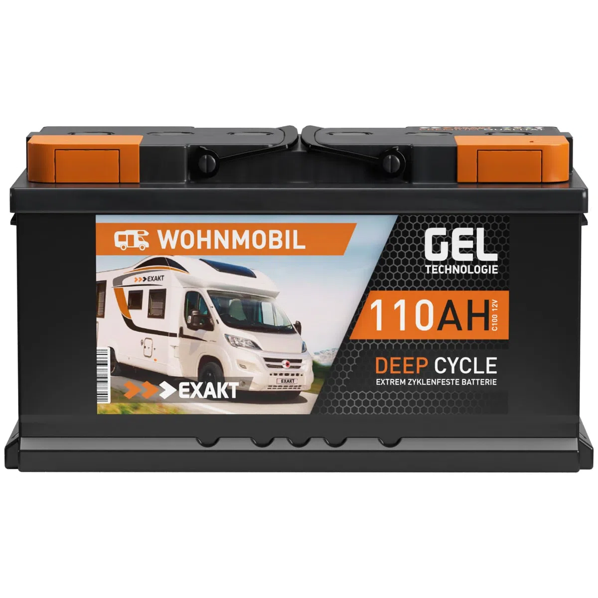EXAKT batteria solare 12V 110Ah GEL caravan camper barca scarica lenta