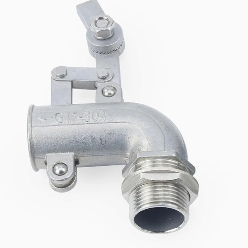 Valvola a galleggiante regolabile in acciaio inossidabile 304, controllo del flusso della valvola a sfera galleggiante a gomito for cisterna/serbatoio 'acqua di espansione, 1 pz(1-1/4inch)