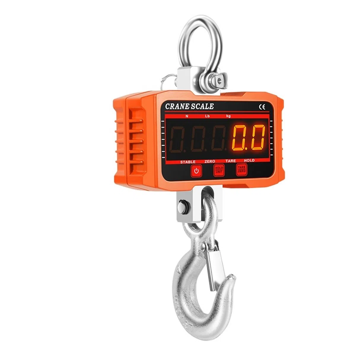 Bilancia digitale sospesa da 500/1000/1500/2000 kg, portatile, for impieghi gravosi, con gancio industriale retroilluminato LCD, sensori precisi per edilizia, fabbrica(2000KG)
