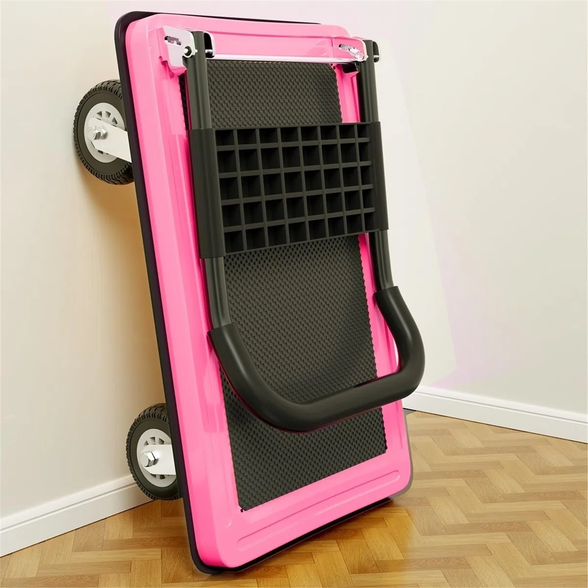 Carrello con piattaforma leggera rosa ruote in gomma da 4" for lo spostamento dei bagagli Carrello pesante