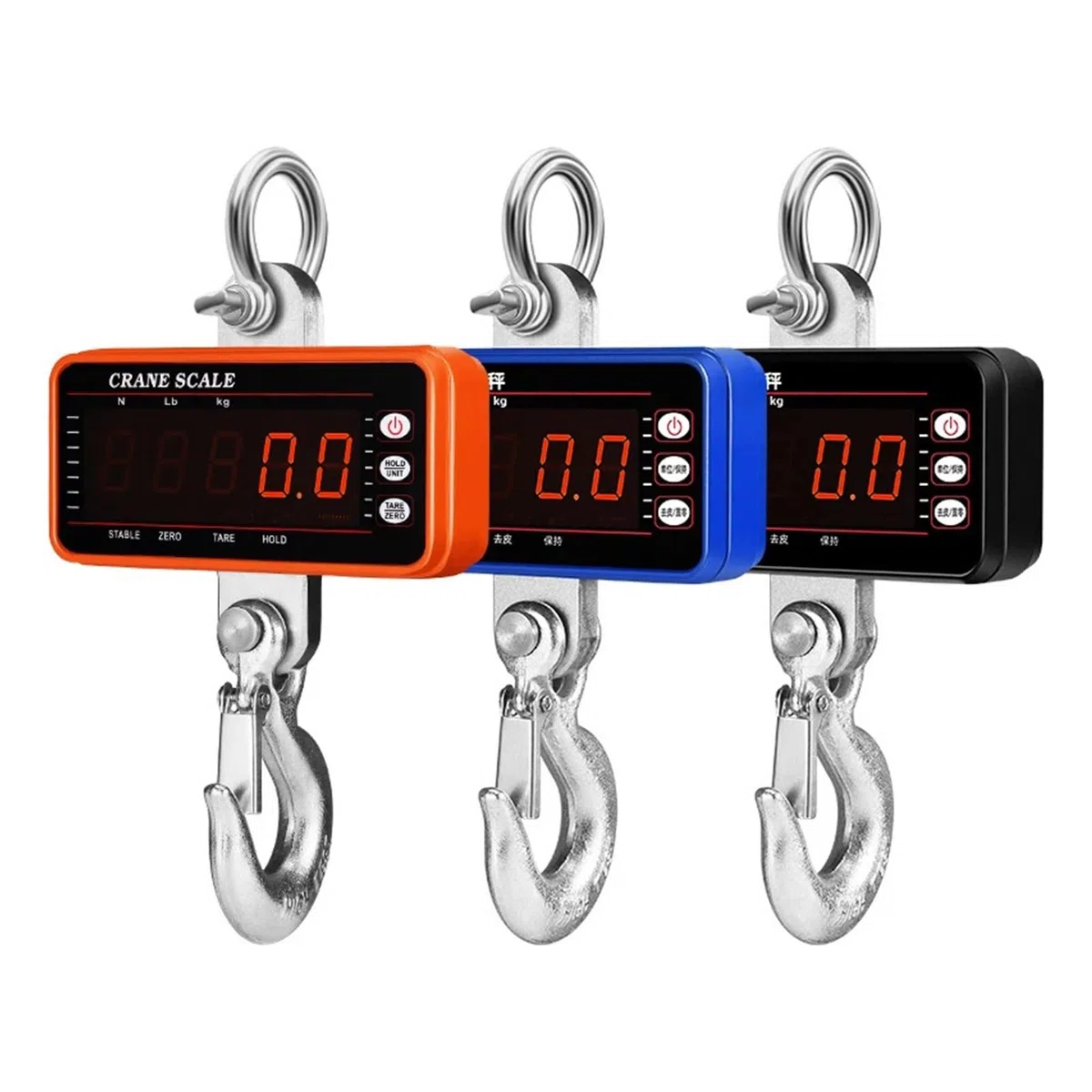 1 bilancia for gru industriale - Bilancia digitale sospesa con controllo da 65 piedi, for uso agricolo, in fabbrica e in edilizia(Blue,L E D 500kg)