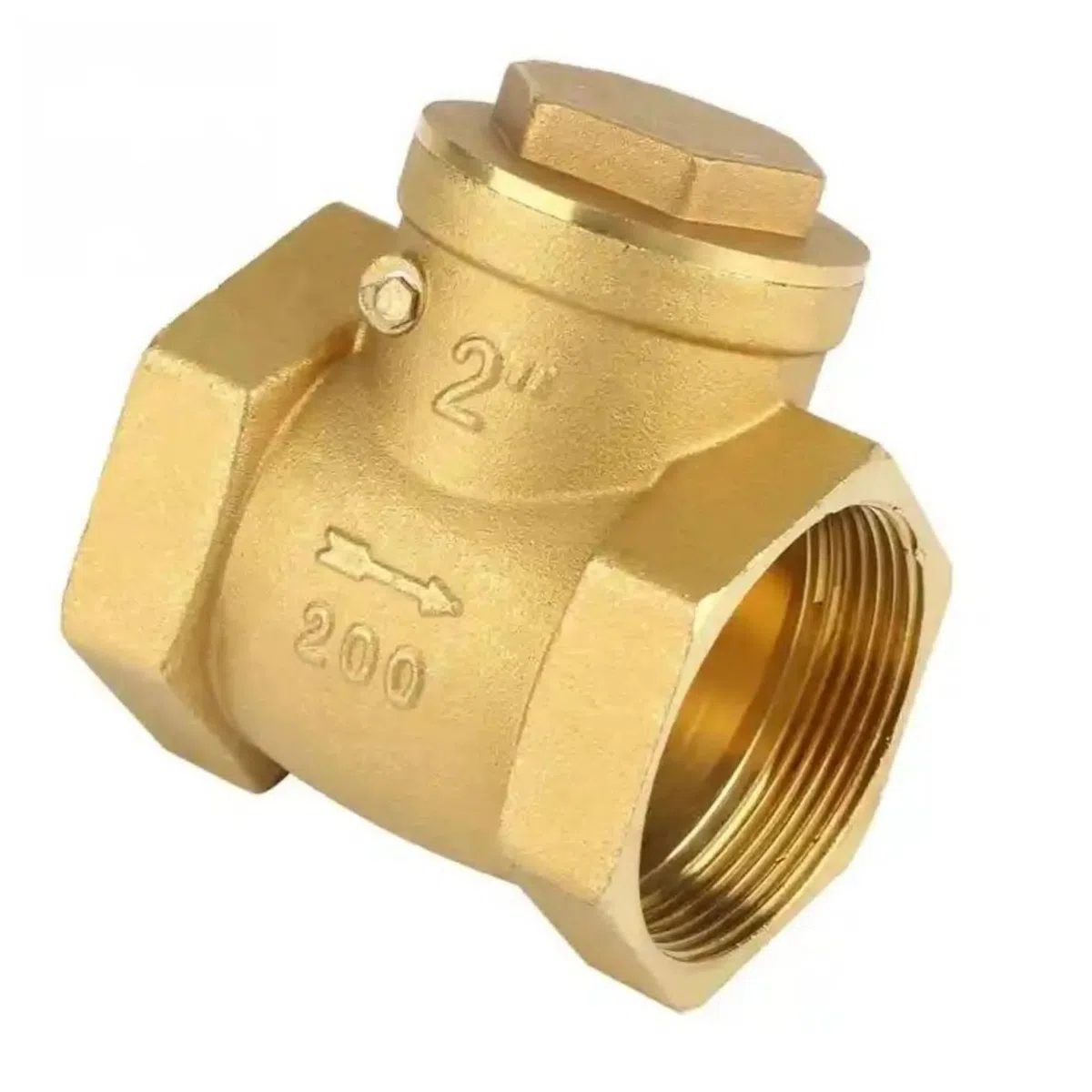 Valvola di ritegno a Battente in Ottone da 4 Pollici Valvola con Filettatura Femmina Valvola di ritegno Orizzontale di Non Ritorno for Tubo dell'Acqua