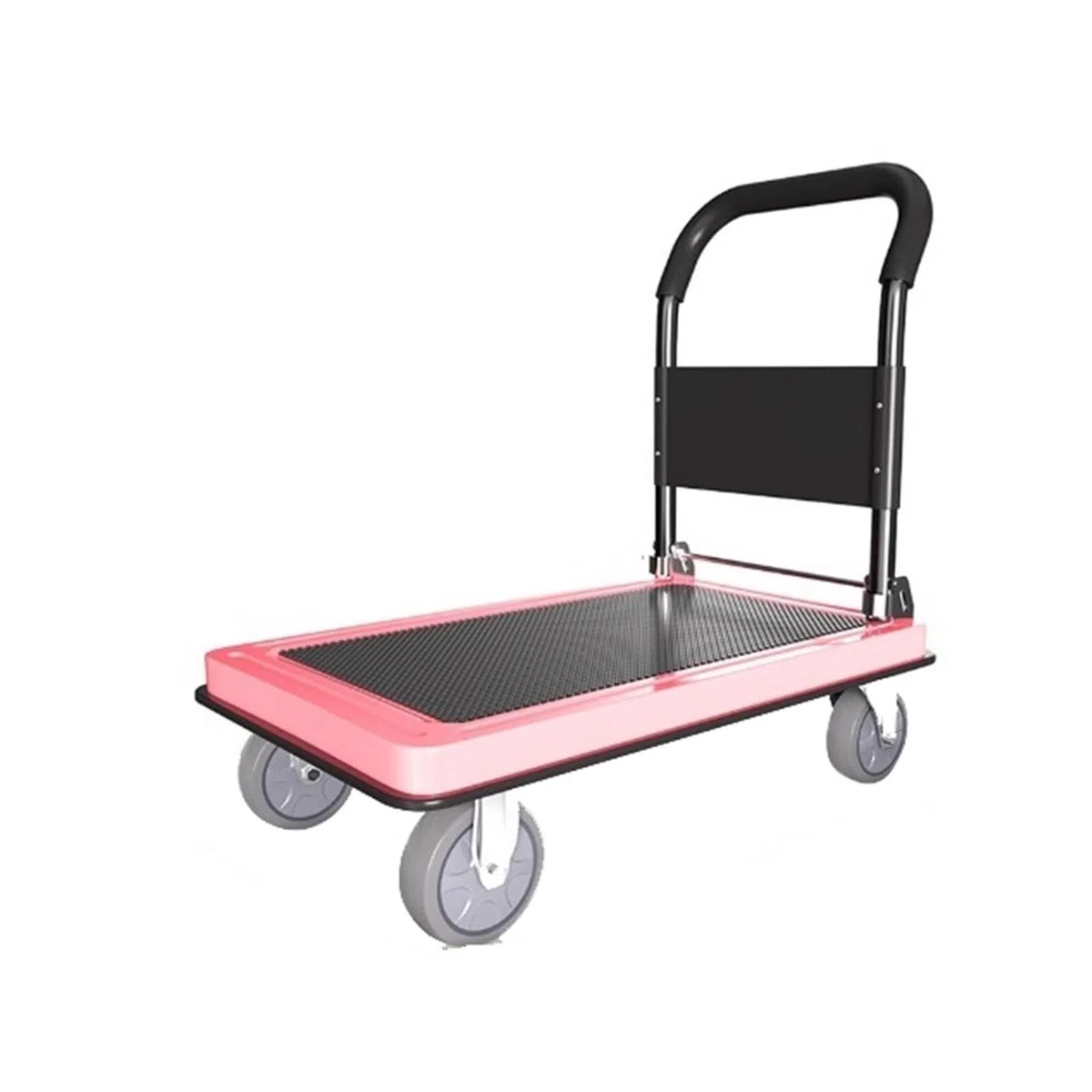 Carrello con piattaforma leggera rosa ruote in gomma da 4" for lo spostamento dei bagagli Carrello pesante