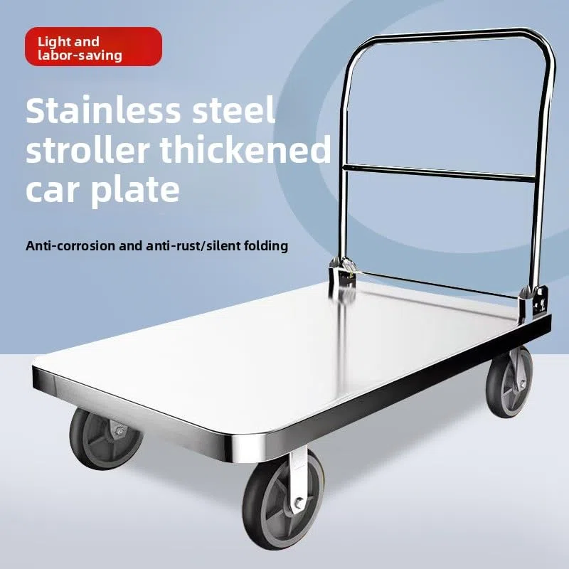 Carrello con Piattaforma in Metallo, Carrello Pieghevole Multifunzionale for Magazzino, Bagagli e trasloco Carrello Pieghevole per Magazzino