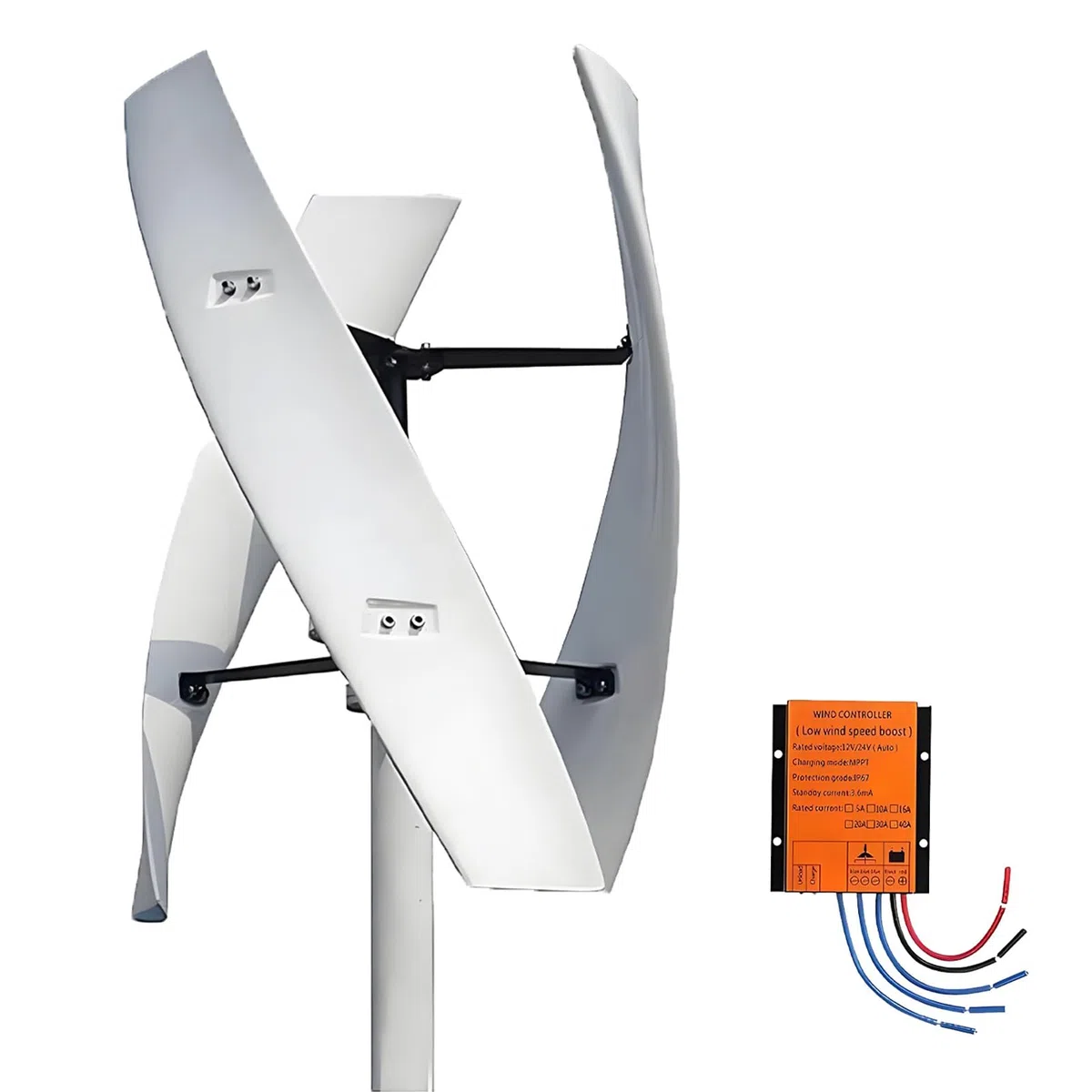 Kit generatore eolico, kit generatore eolico verticale, kit per l'energia domestica, potente mulino a vento con controller, soluzione di energia rinnovabile ad alta efficienza per uso domestico. A-12V