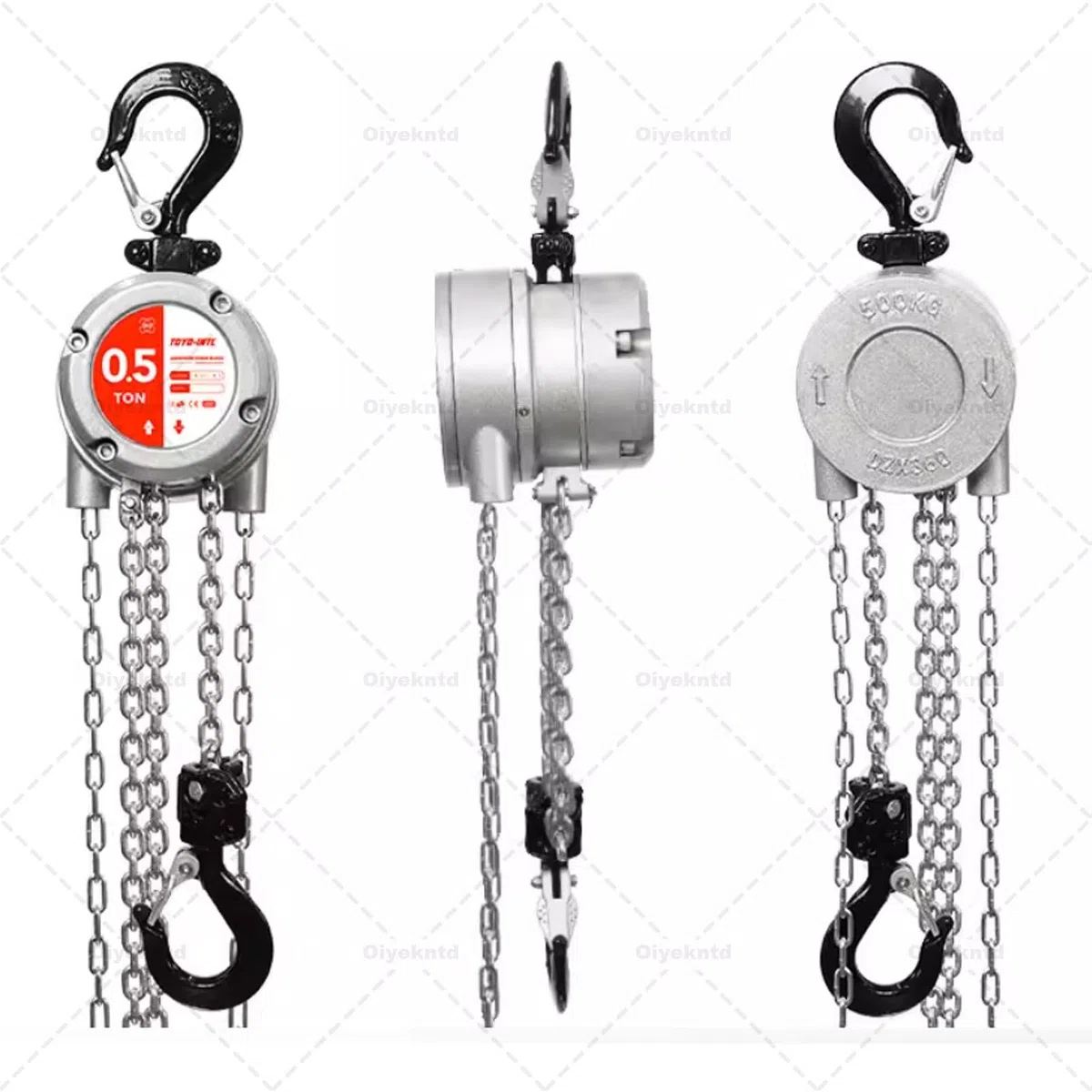 Paranco manuale a catena 1000 kg, paranco a catena portatile con ganci resistenti, struttura in acciaio industriale per sollevamento e sartiame, altezza di sollevamento 3 m