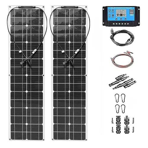 Kit pannelli solari monocristallini da 400 Watt, caricabatterie pieghevole off-grid per camper, tenda, barca, cabina e campeggio marino