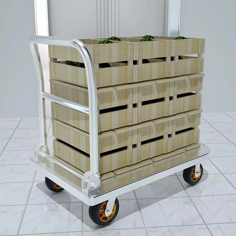 Carrello con Piattaforma in Metallo, Carrello Pieghevole Multifunzionale for Magazzino, Bagagli e trasloco Carrello Pieghevole per Magazzino