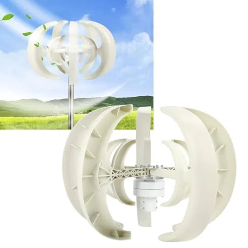 Generatore di turbina eolica, kit di turbina eolica ad asse verticale fai da te, generatore a magnete permanente trifase, generatore a turbina eolica micro (bianco 12 V)